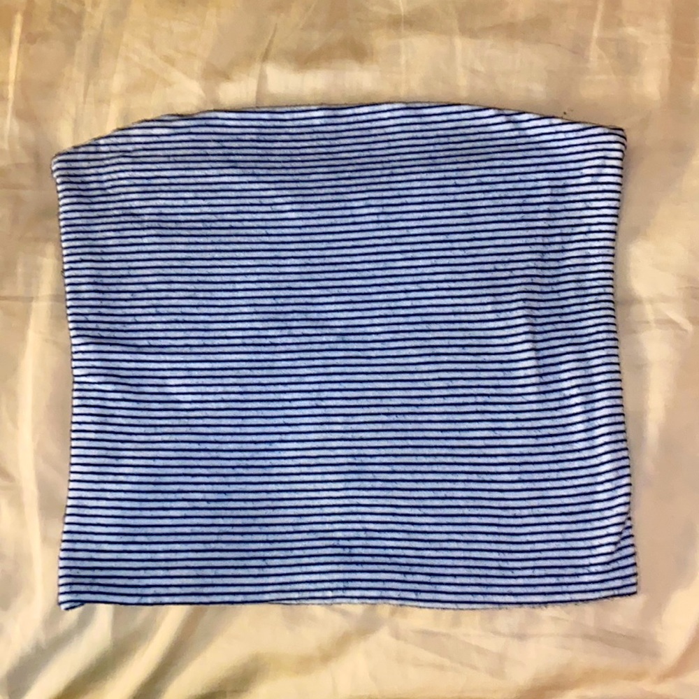 Navy and white striped tube top!